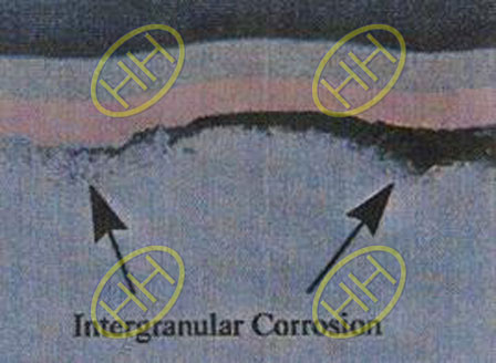 What is intergranular corrosion in metal material?