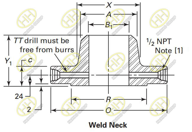 ANSI ASME B16.36 welding neck orifice flange