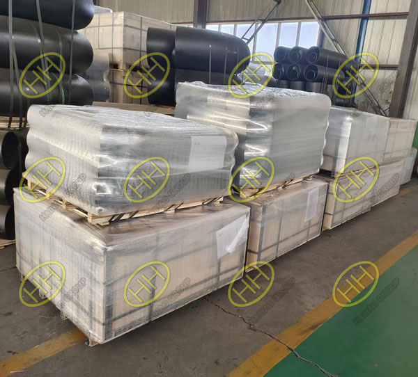 Shipment of seamless A234 WPB carbon steel pipe fittings including elbows tees and caps from Haihao Group to Brazil