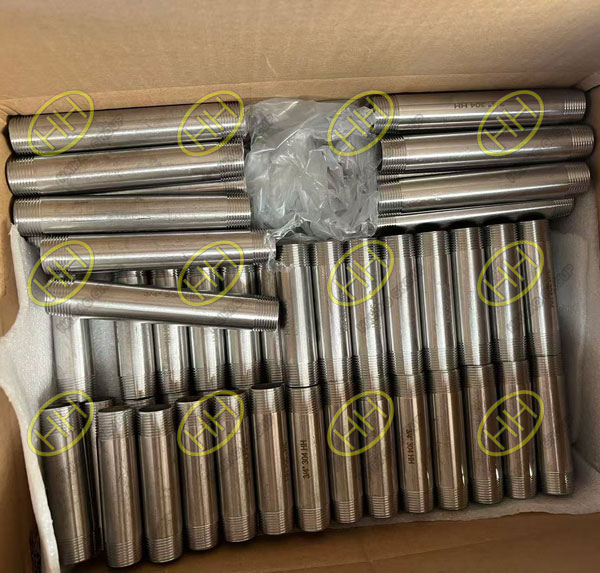 EN10241 SUS304 threaded pipe nipples manufactured by Haihao Group